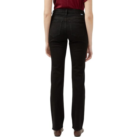 Women's Ruby Mid Rise Straight Leg Jeans Black 4 Cotton Blend Comfort - Picture 3 of 4
